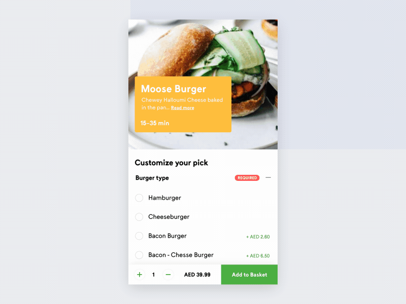 menu customization feature in restaurant app development