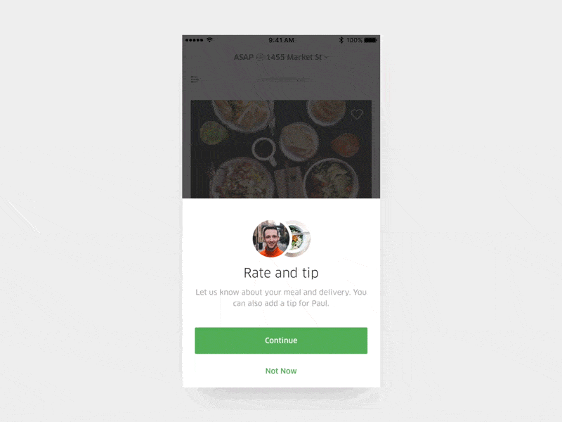 rating review in restaurant app
