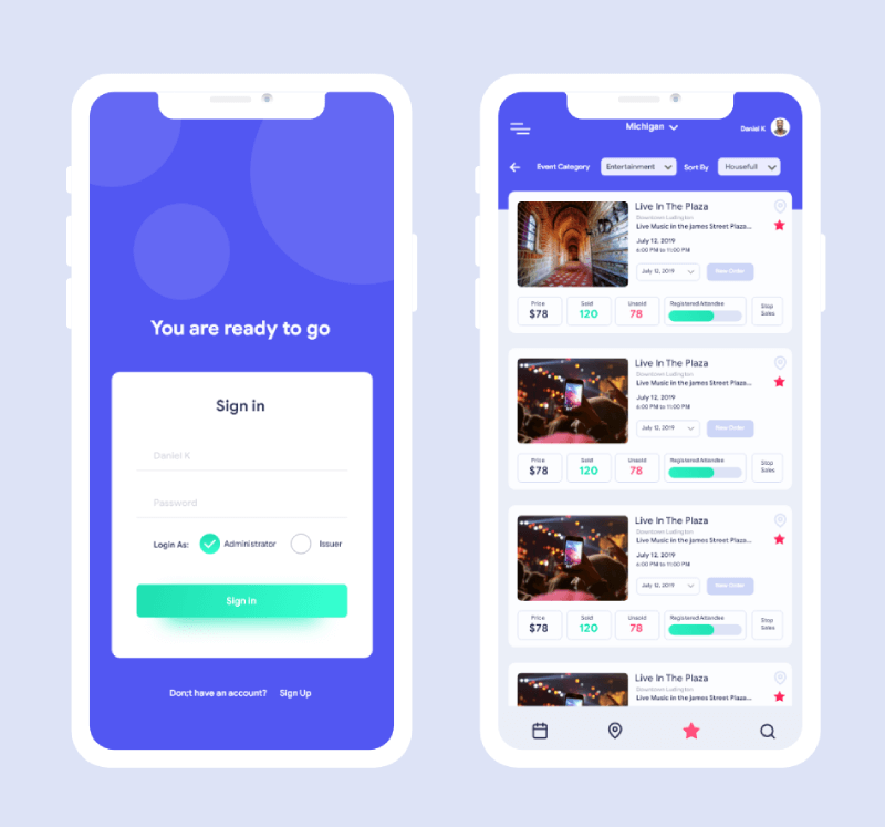 Event Ticket mobile App Development