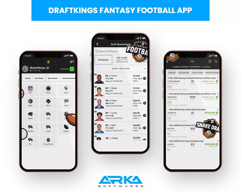 Draftking fantasy mobile app develoment