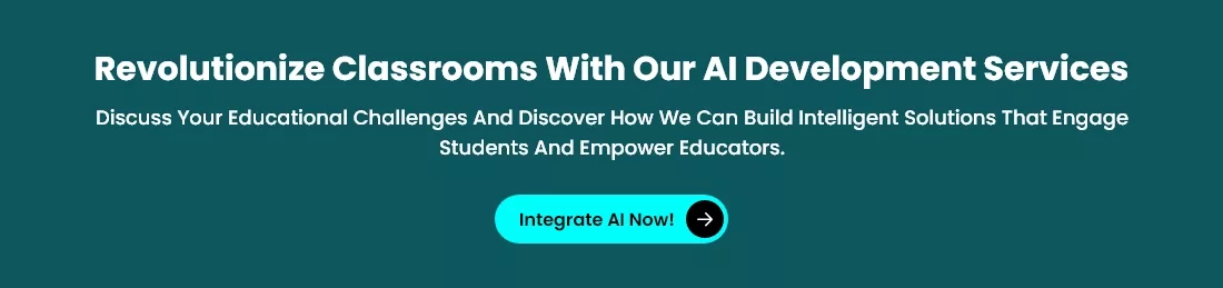 AI development services banner for smart classroom solutions.