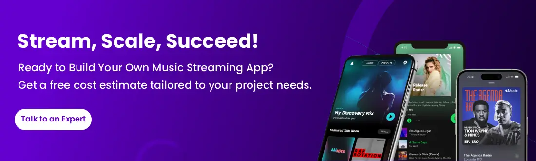 cost to build a music streaming app
